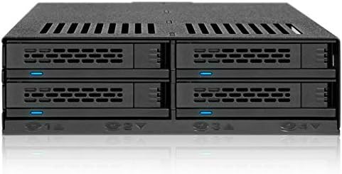 ICY DOCK ExpressCage MB324SP-B - Wechselrahmen für 4X 2,5 Zoll (6,4cm) SATA/SAS SSD/HDD in 1x 5,25 Z