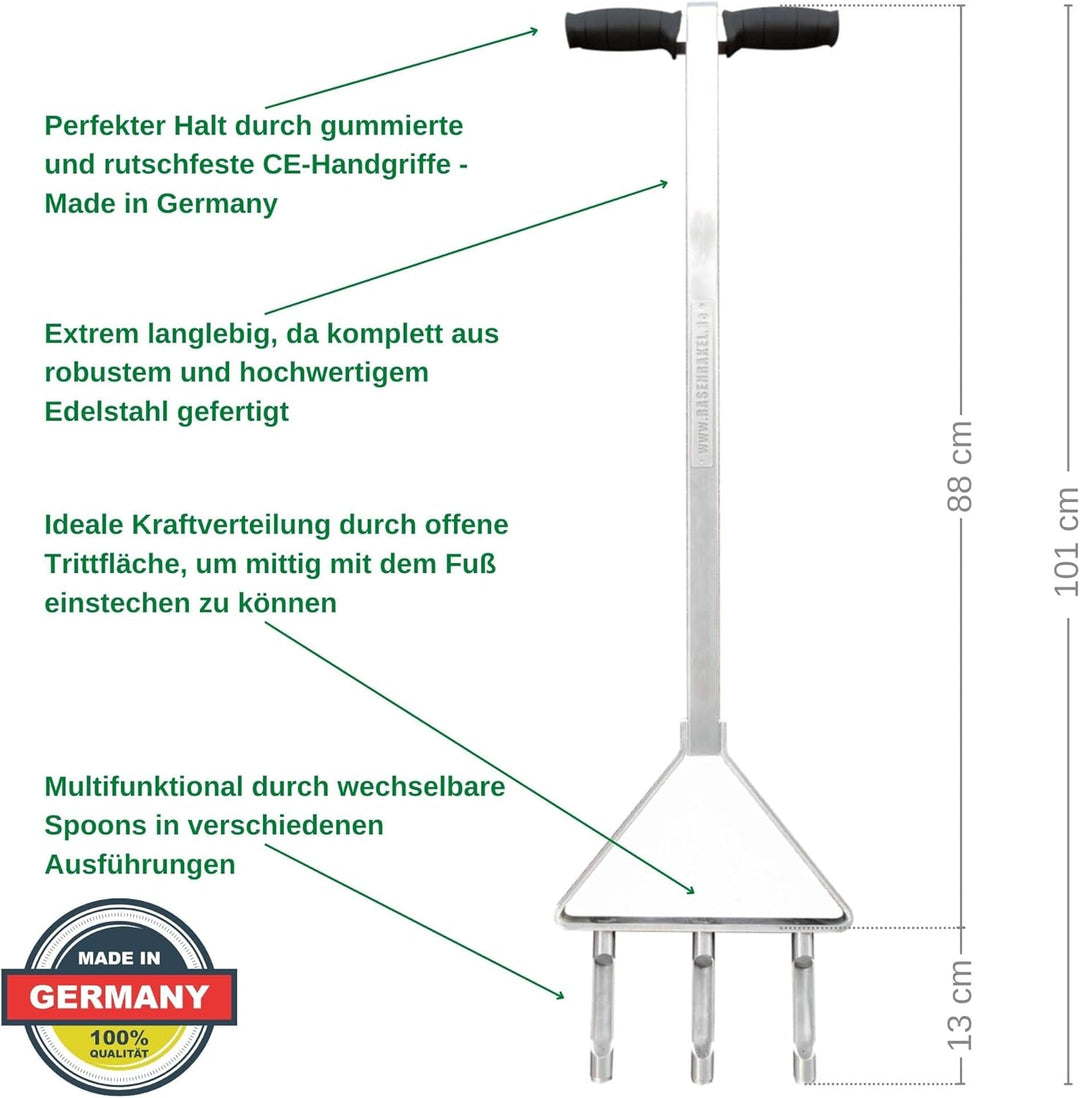 RISISANI® Premium Hand-Aerifizierer L-101 aus Edelstahl, Made in Germany, Inkl. 20mm Hohlspoons, Per