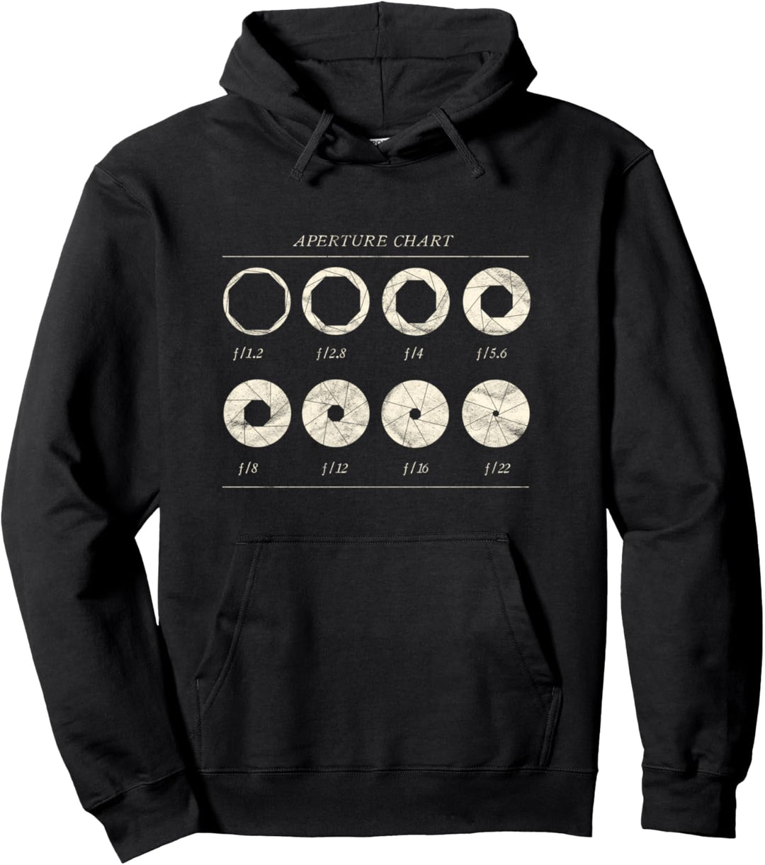 Vintage Fotograf DSLR Kamera Lens Aperture Chart Blende Pullover Hoodie
