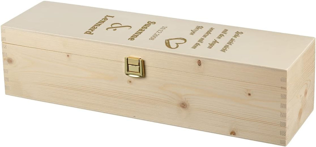 polar-effekt 2-TLG Geschenk Set mit personalisierter Wunschgravur - 1x 700 ml Weinflasche und 1x Hol