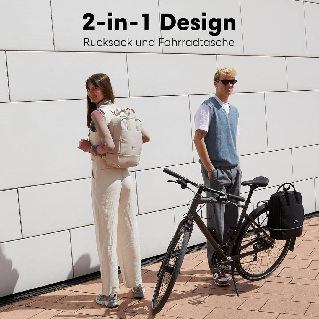 Johnny Urban Fahrradtaschen für Gepäckträger Damen &amp; Herren Dunkelgrau - Jona Medium Bike - 2 in 1 F