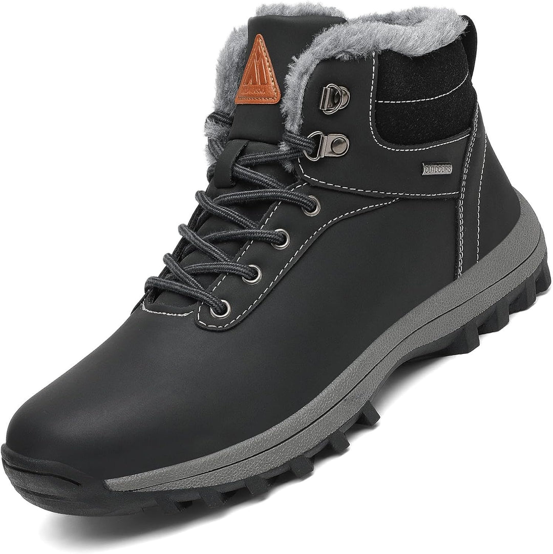 Mishansha Warme Gefüttert Winterschuhe Herren Damen Wasserabweisend Winterstiefel Wanderschuhe Gr.36