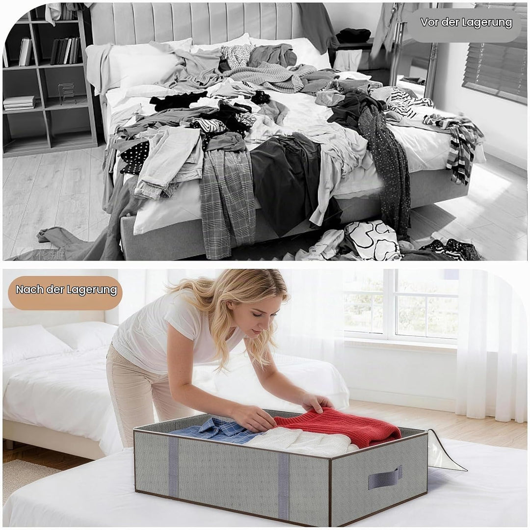 4 Stück 90L Unterbett Aufbewahrungsbox,Unterbettkommode Aufbewahrungstasche,unterbettkommode,mit Dec