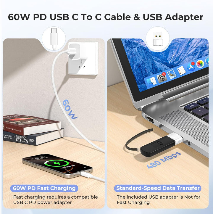 Basesailor Magnetisches Ladegerät für Apple Watch 11 10,5W USB C kabelloser Ladedock,Multi Ladeadapt