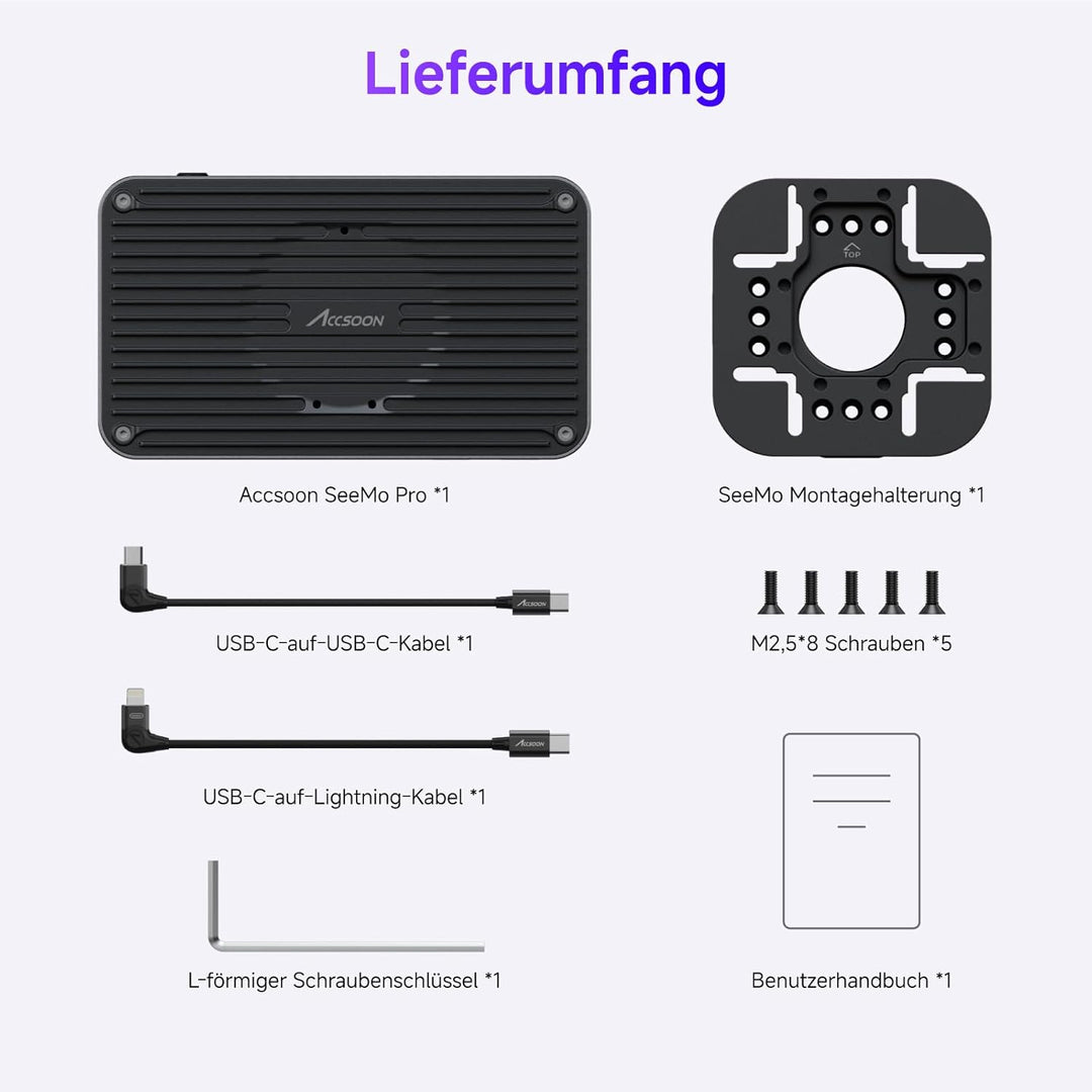 Accsoon SeeMo Pro SDI&HDMI to USB C Video Capture Adapter Support 1080P 60FPS Video & Real-Time Moni