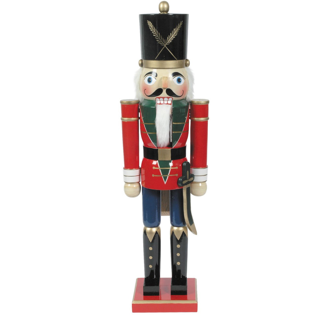 Nussknacker Soldat, H: 80 cm, rot/blau, handbemalt im Kunsthandwerks-Stil