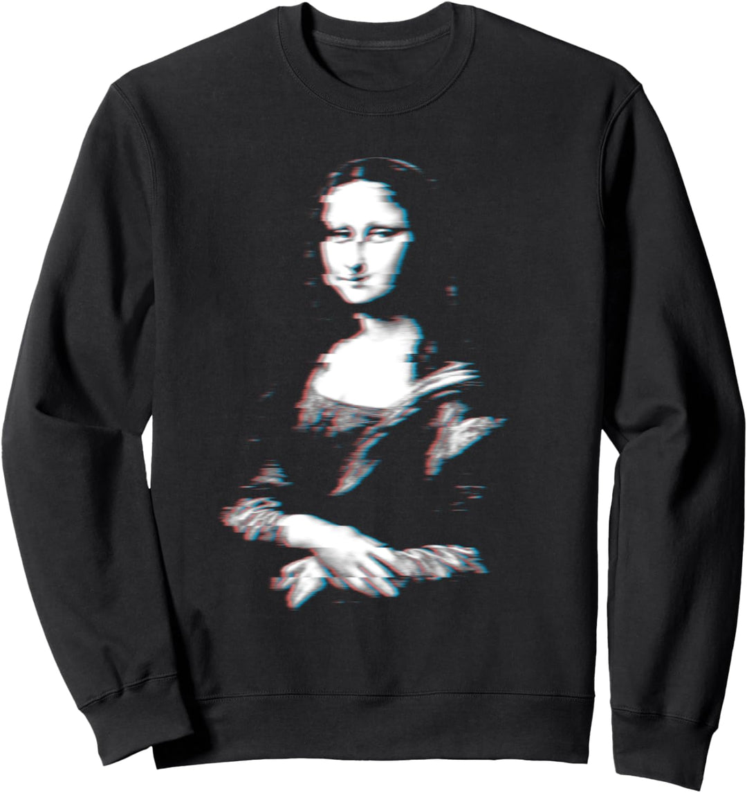 Mona Lisa Glitch Vaporwave Ästhetische Kunst Sweatshirt