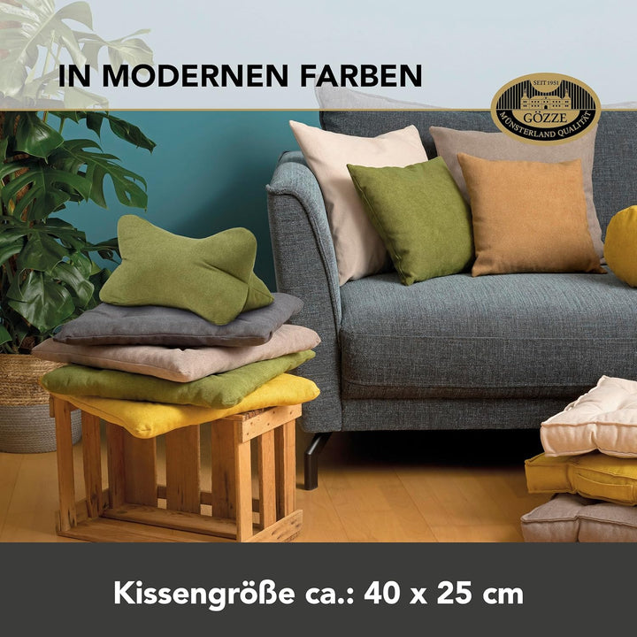 Gözze - Kuschelweiches Lesekissen Darco, Ideal als Sofakissen oder Leseknochen, 40 x 25 cm - Schoko,