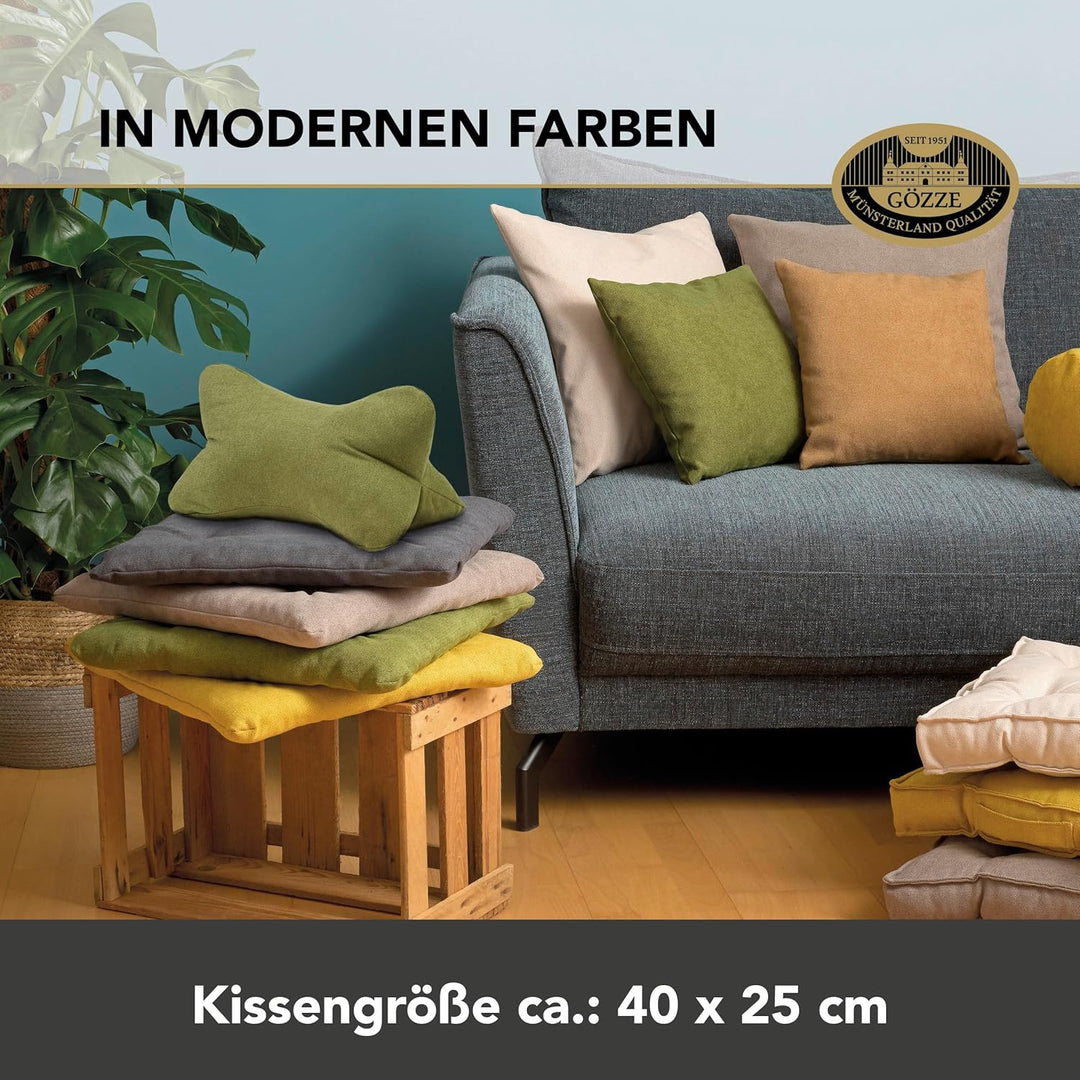 Gözze - Kuschelweiches Lesekissen Darco, Ideal als Sofakissen oder Leseknochen, 40 x 25 cm - Creme,