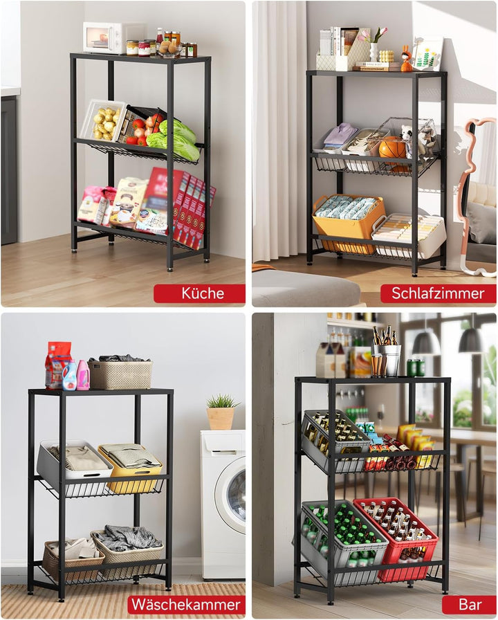 Rainsworth Getränkekistenregal mit Ablage, mit Gitterhalterung aus Metall, 33T x 75B x 113H cm Regal