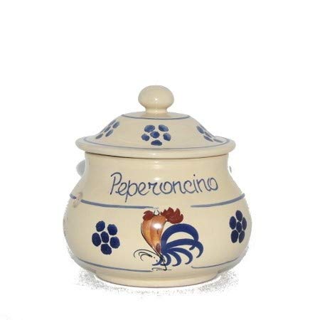 Colì Maioliche und Terrecotte seit 1650 Porta Peperoncino Linea Gallo Chilischoten-Behälter, Chilisc