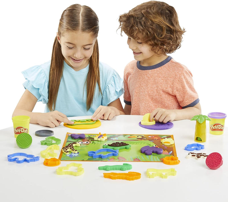 Play-Doh Tierabenteuer-Set mit 45 Knetwerkzeugen, 10 Dosen und Knetunterlage