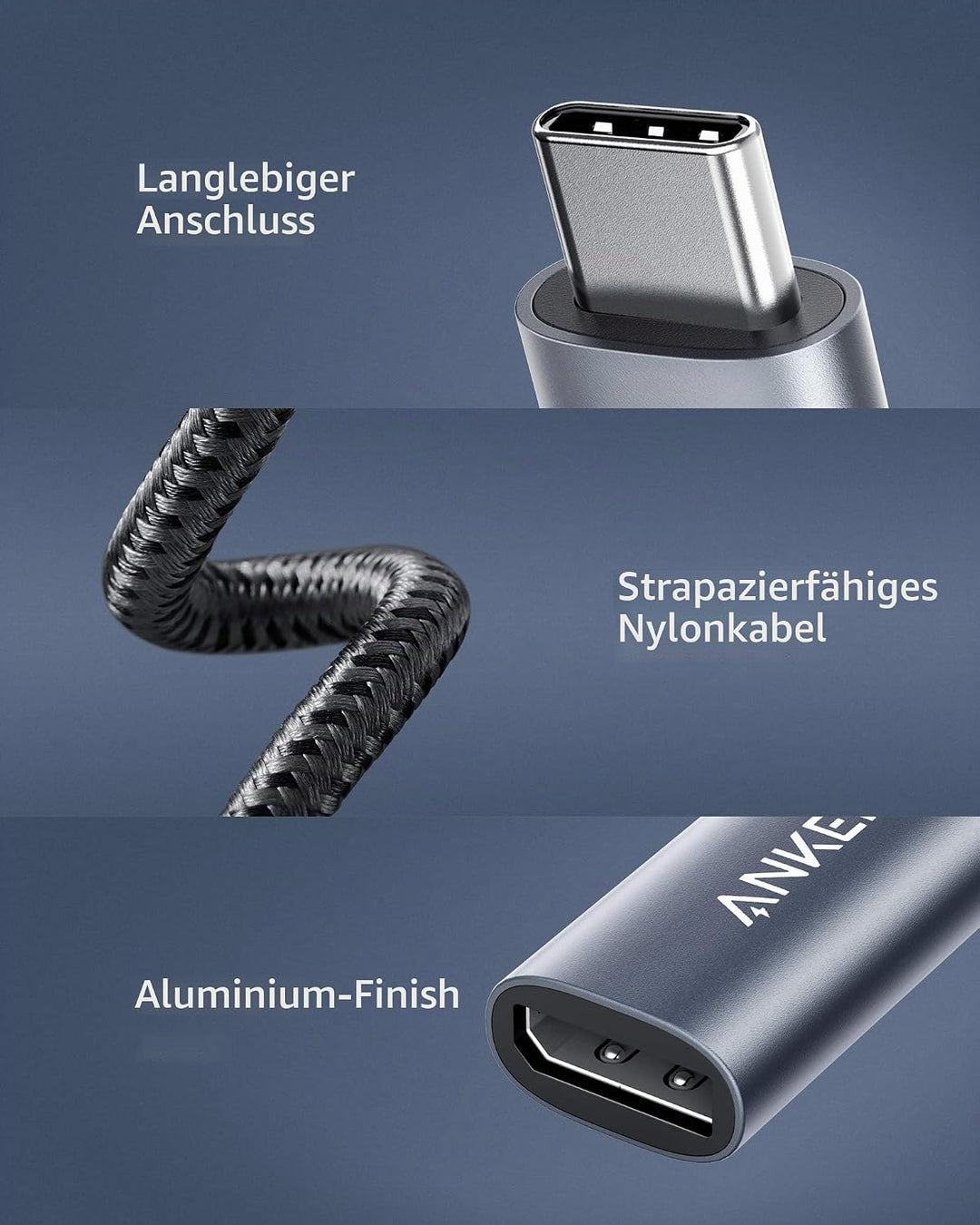 Anker PowerExpand USB-C auf DisplayPort Adapter, Aluminium USB-C Hub mit 4K@60Hz, für Homeoffice, ko