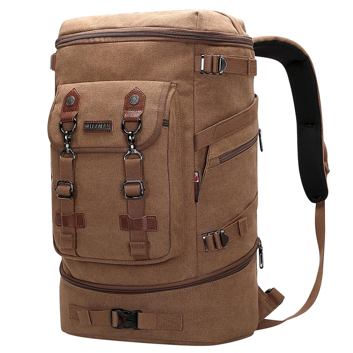WITZMAN Vintage Canvas Rucksack Gross Reiserucksack Herren Convertible Reisetasche Laptop Rucksack W