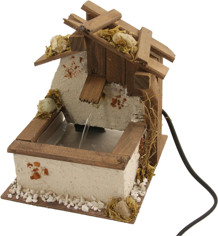 2X FADEDA Brunnen, mit Pumpe/Höhe: 19cm/handbemalt/detailgetreue Krippen Figuren - Weihnachten Tisch