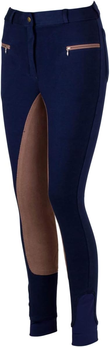 RL24 Damen Reithose Vollbesatz Flex BASICLINE 40 Dunkelblau/Hellbraun, 40 Dunkelblau/Hellbraun