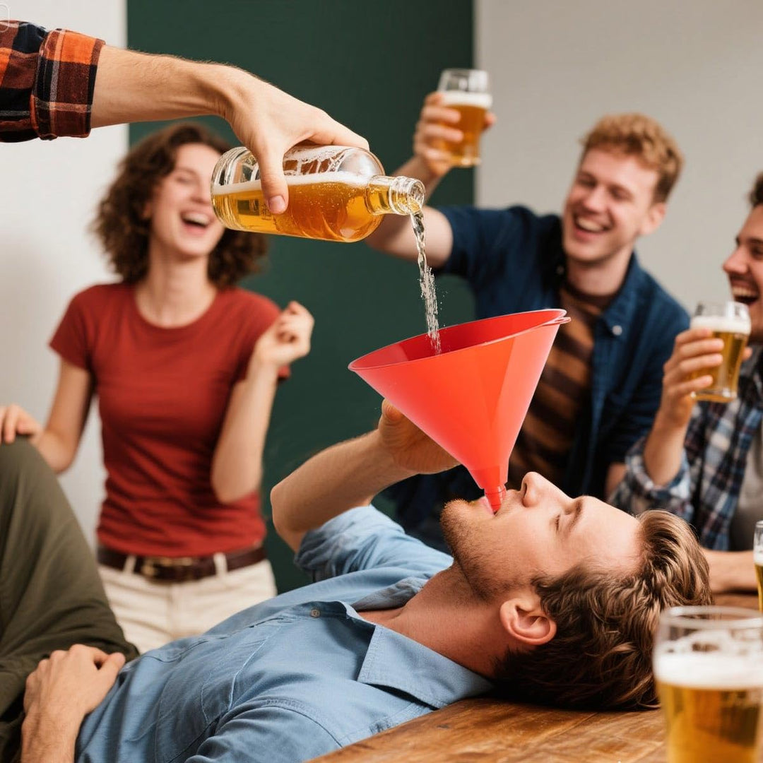 2 Stück Party Biertrichter, Bierbong Trichter mit Absperrhahn und Schlauch, Einzelkopf Getränke-Tric