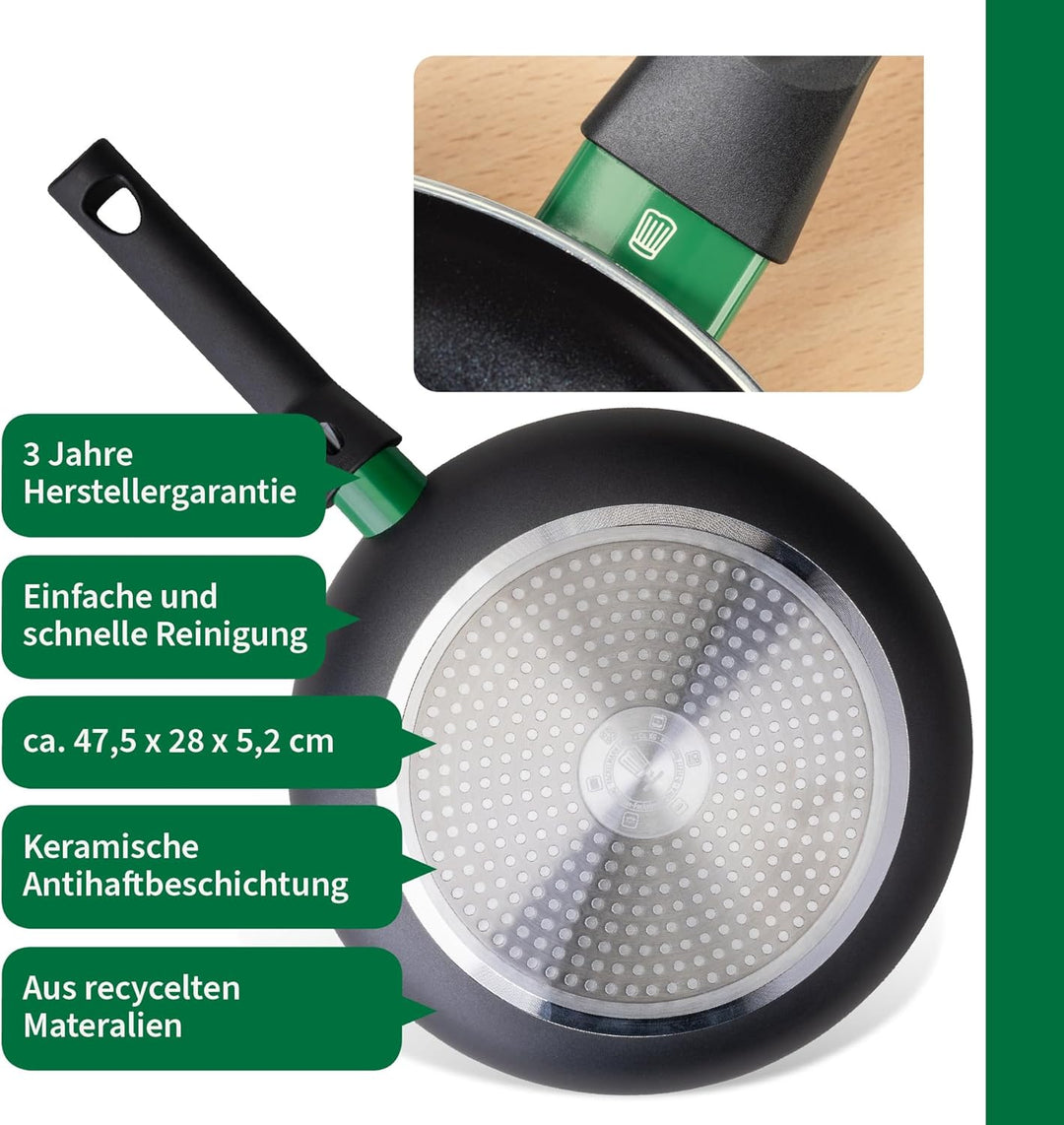 FACKELMANN Chefkoch Aluminium-Pfanne Ø28 cm Bielefeld mit Keramik-Antihaft-Beschichtung – Bratpfanne