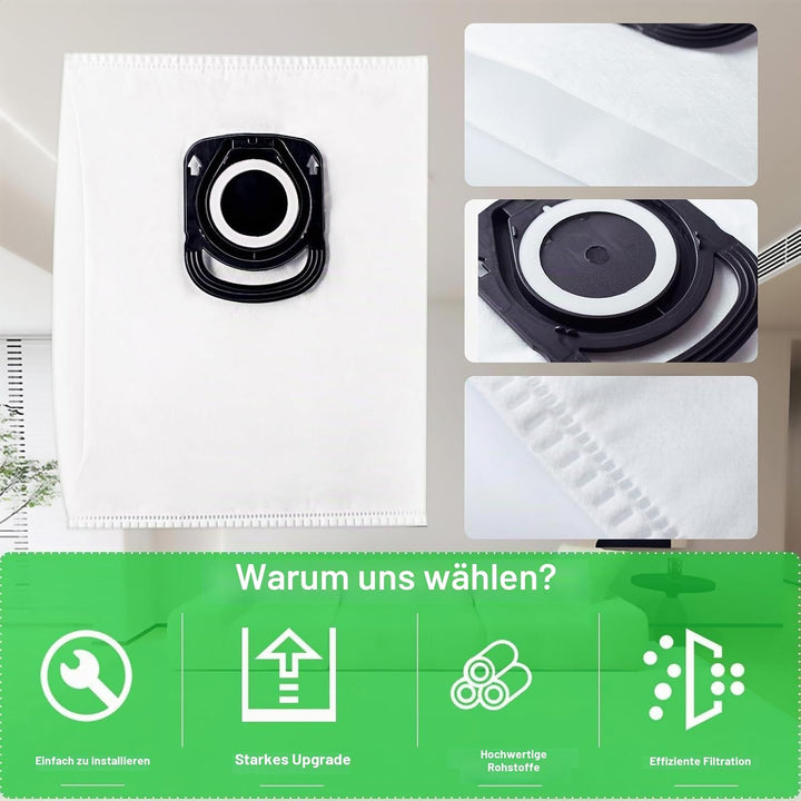 10 Staubsaugerbeutel für Rowenta Compact Power RO31 RO77 RO64 RO74 RO39, XXL Power RO3143, Hygiene+