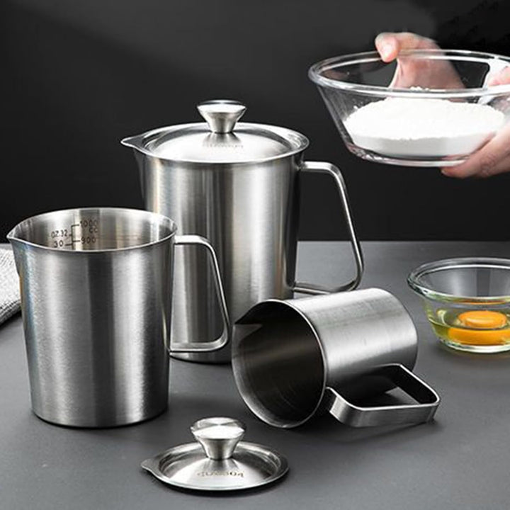 Milchschäumer Kanne, Effizienter Milchschäumkrug, 2 Liter Edelstahl Messbecher Mit Präzisionsskala F