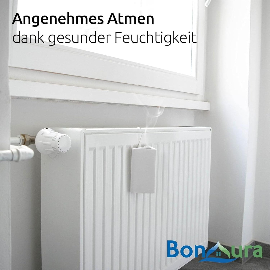 Luftbefeuchter Heizung Keramik Dreieckig I Haken & Duftöl [4er Spar-Set, 200ml] I Wasserverdunster f
