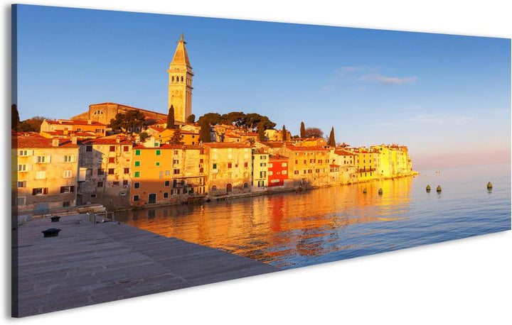 islandburner Bild Bilder auf Leinwand Schöner Sonnenuntergang in Rovinj in der adriatischen Seeküste