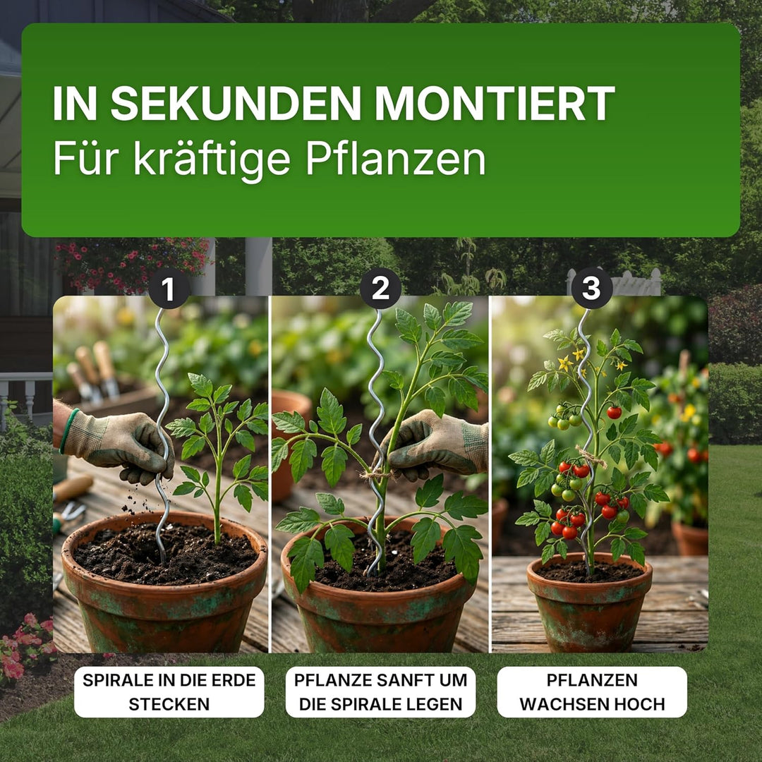 Gartenwelt Riegelsberger Tomatenspiralen Höhe 110 cm aus Stahl Ø 5,6 mm Tomatenspiralstäbe Ranke Pfl