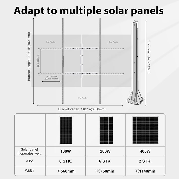 ECO-WORTHY Solarpanel Halterung Zweiachsiges Tracking-System(Steigerung um 40% Leistung) mit Tracker