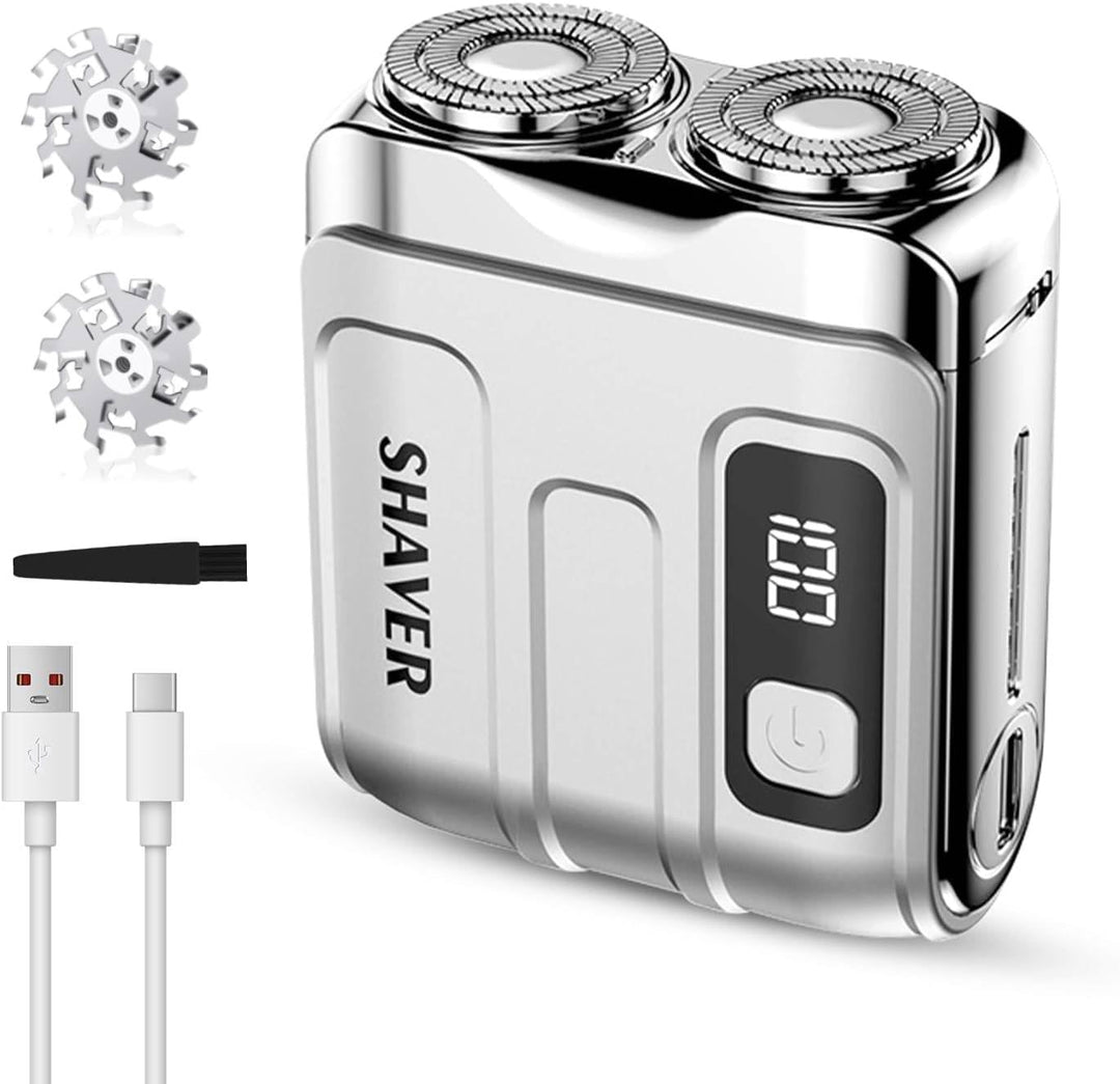 Mini Rasierer Herren Elektrisch, Tragbar Magnetisch Elektrorasierer Herren USB Wiederaufladbare Nass
