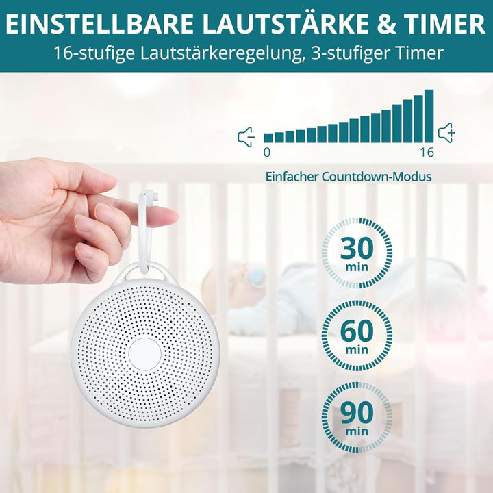 White Noise Machine Einschlafhilfe mit 24 Beruhigende Geräusche Tragbare Weisses Rauschen Maschine 2