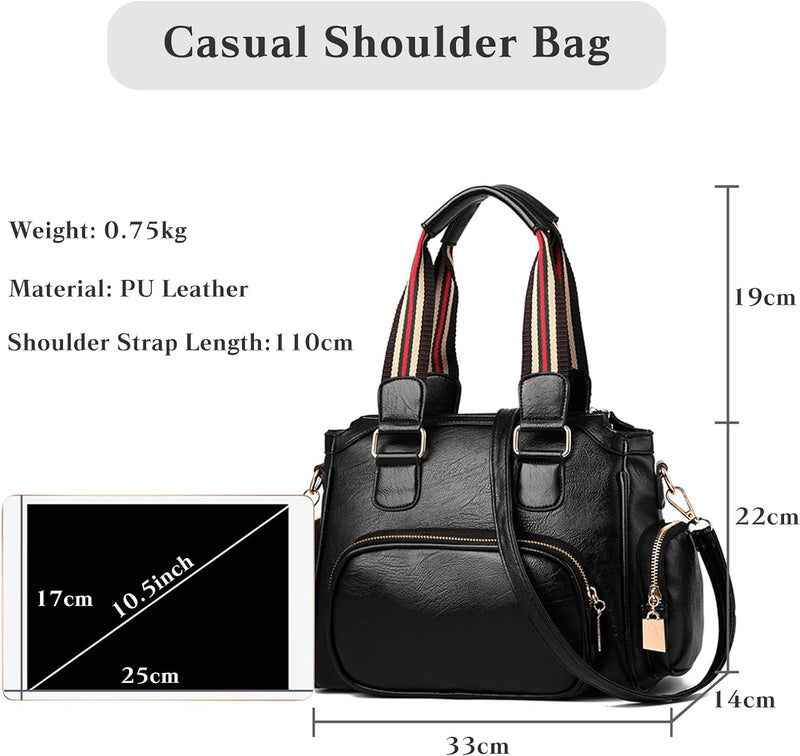 FANDARE Damen Handtasche Umhängetaschen Schultertasche PU-Leder Handtaschen Mit Mehreren Taschen Sch