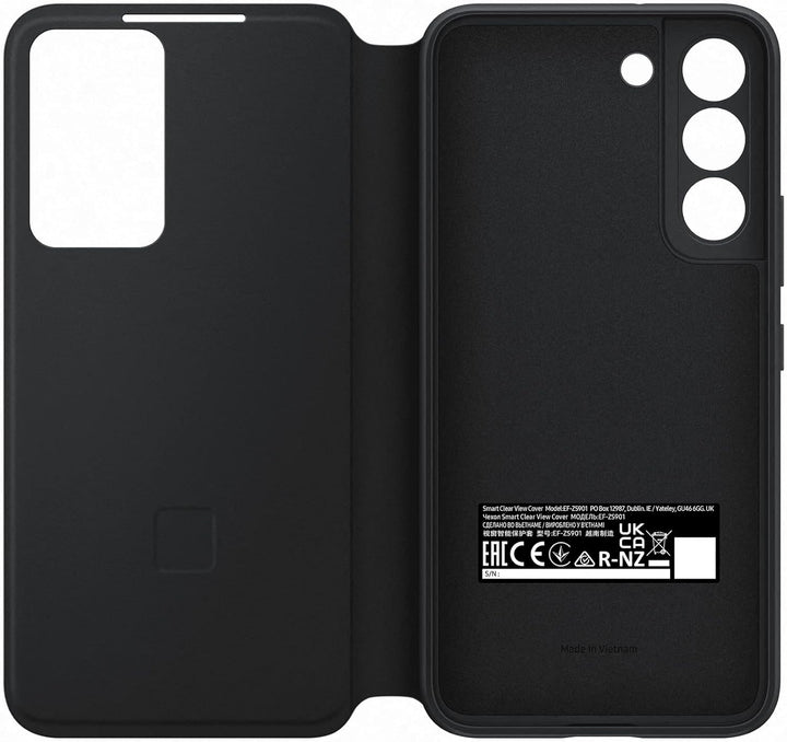 Samsung Clear View Smartphone Cover EF-ZS901 für Galaxy S22, Flip Cover, Handy-Hülle, extra-dünn, st