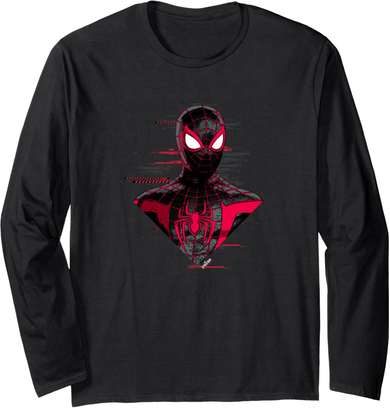 Marvel Spider-Man: Miles Morales Glitch Big Face Langarmshirt