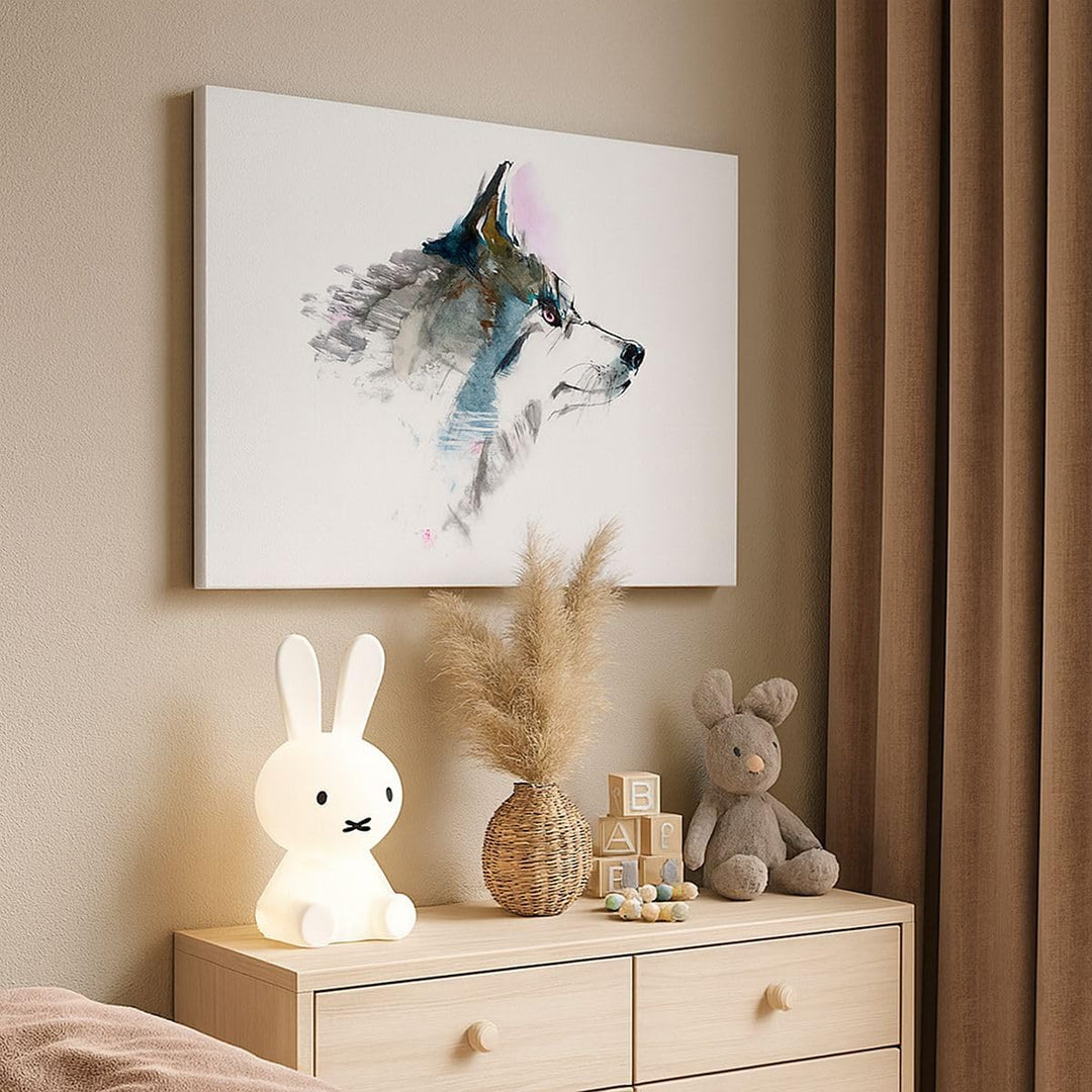 Bilder auf Leinwand 100x70cm Leinwandbild Hund Illustration Fantasie Gross Wanddeko Bild Schlafzimme