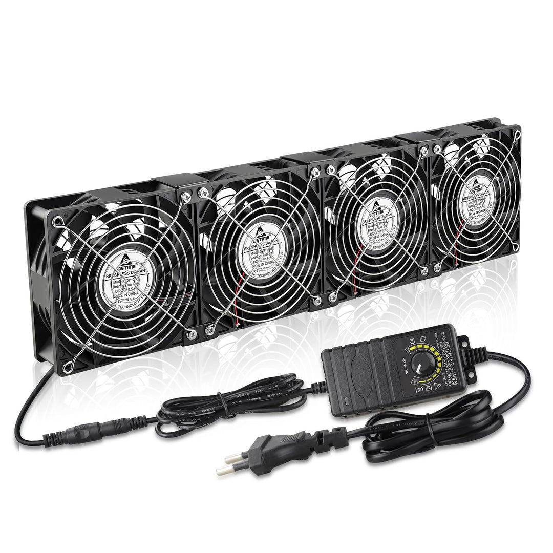 GDSTIME 4 x 120mm Lüfter 230V Grosser Luftstrom 120mm x 38mm Lüfter 220V AC Axial mit AC Stecker Lüf