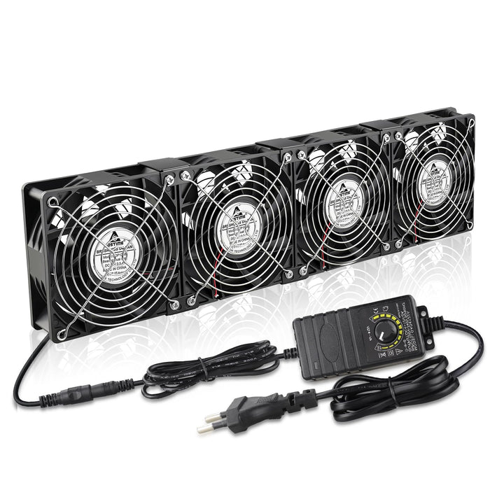 GDSTIME 4 x 120mm Lüfter 230V Grosser Luftstrom 120mm x 38mm Lüfter 220V AC Axial mit AC Stecker Lüf