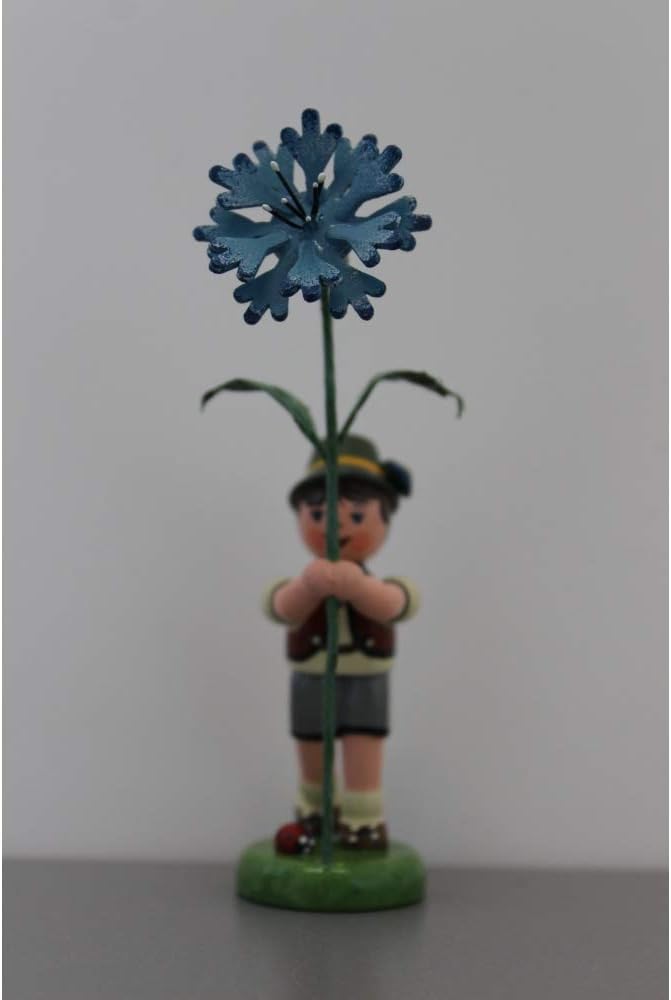 Hubrig-Volkskunst Blumenjunge mit Kornblume * Höhe 11cm