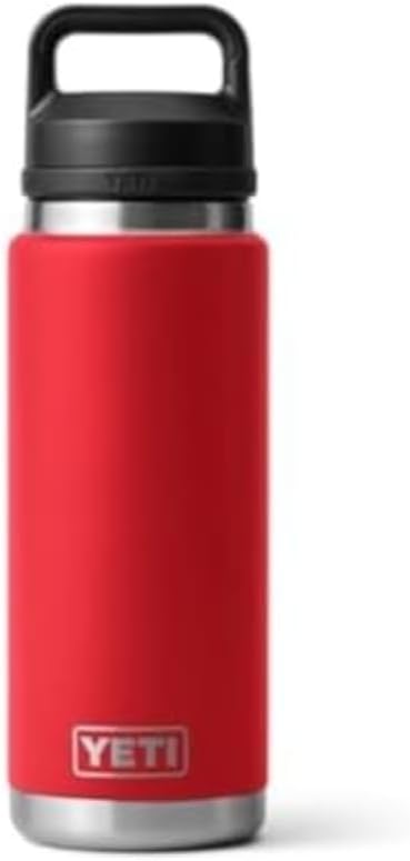 YETI Rambler Vakuumisolierte Edelstahlflasche mit Trinkverschluss, Rettungsrot, 760 ml Rot - Rescue