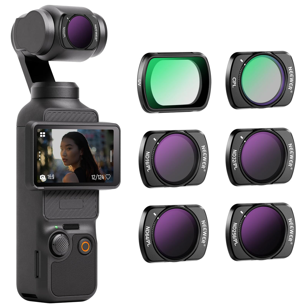 NEEWER Magnetisches ND/CPL Filterset kompatibel mit DJI OSMO Pocket 3, 6er Pack UV CPL ND16/PL ND32/
