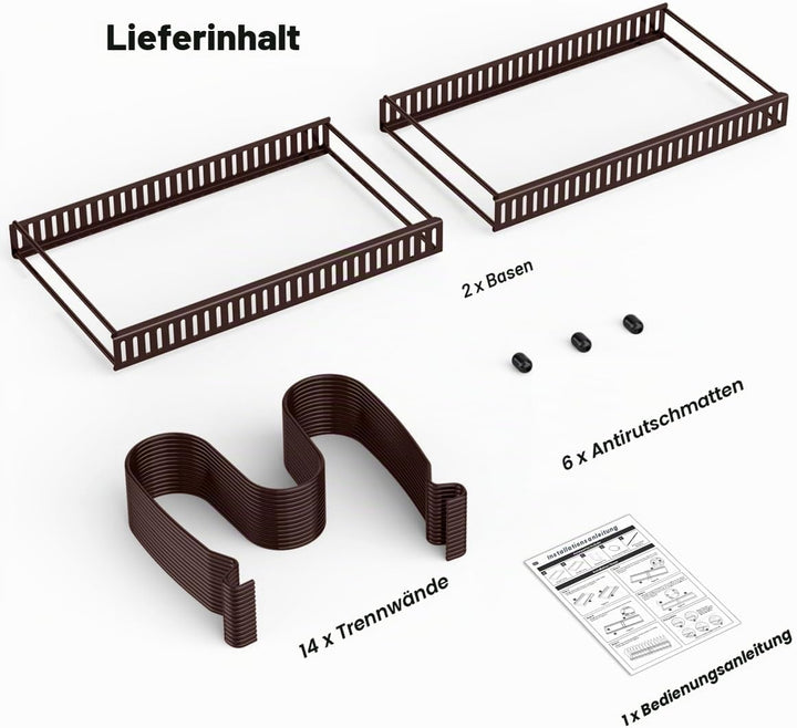 Housolution Pfannenhalter für Schublade, Erweiterbarer Topfdeckelhalter mit 14 Verstellbaren Teiler,