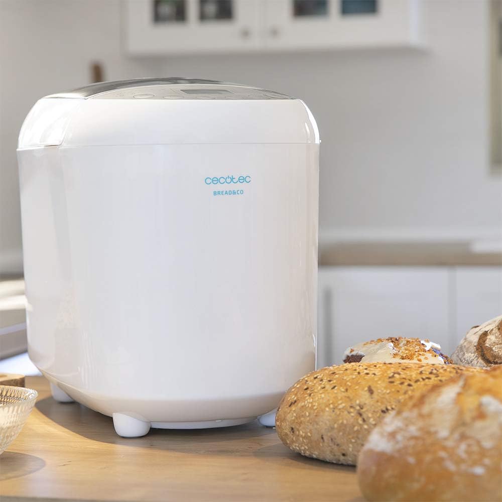 Cecotec Panificadora Bread&Co 1000 Delicious. 19 Programas, 1 Kg, 15 Horas programables, Cubeta Apta