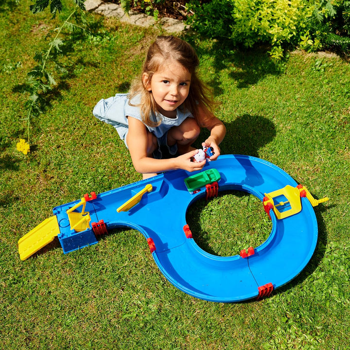 BIG Spielwarenfabrik AquaPlay - AmphieSet - 88x50x13 cm grosse Wasserbahn, ideales Einsteigermodell,