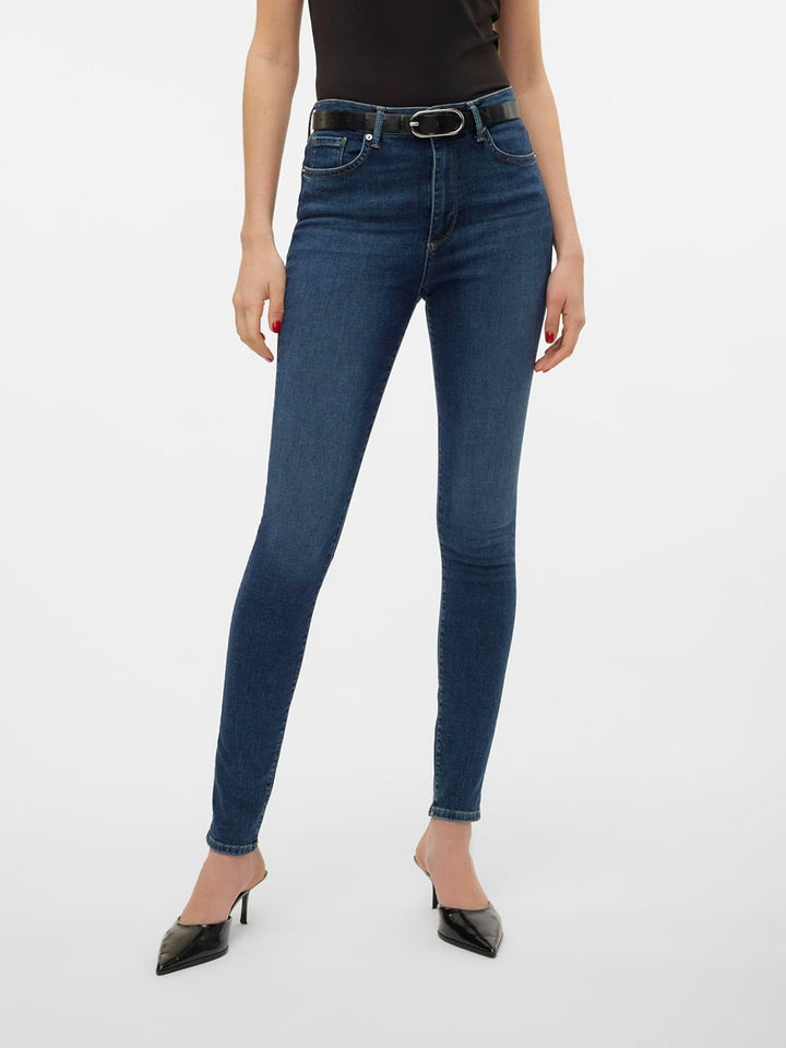 VERO MODA Female Skinny Jeans VMSOPHIA Hohe Taille Skinny Fit Jeans M / 32L Dark Blue Denim, M / 32L