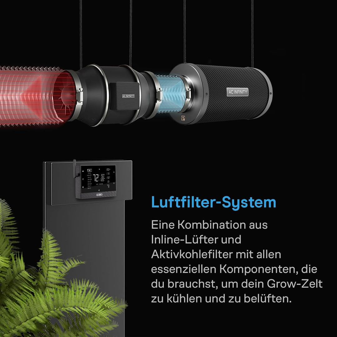 AC Infinity Air Filtration PRO Kit 15,2 cm, Inline-Ventilator, Temperatur Luftfeuchtigkeit VPD Contr