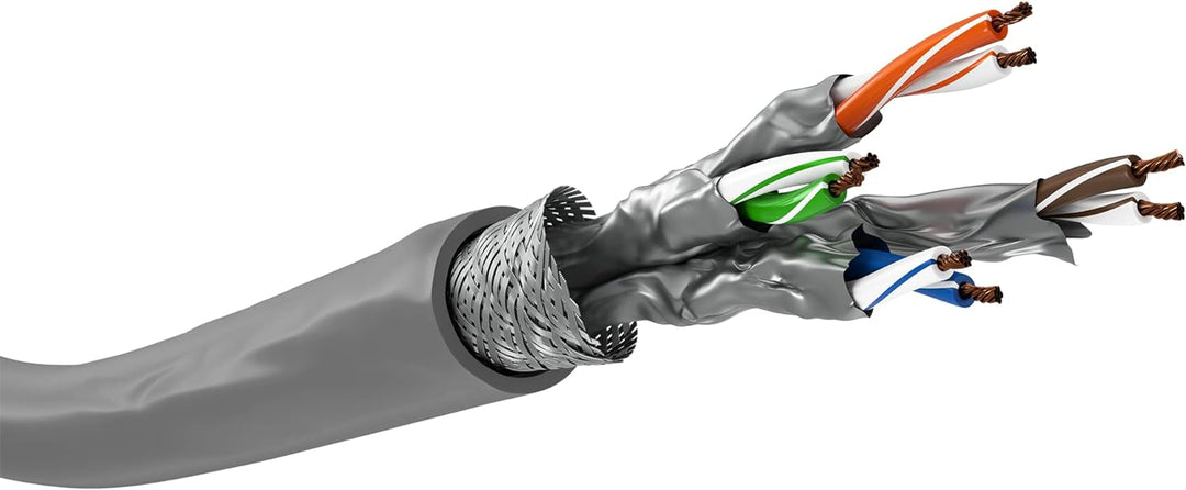 Goobay 96093 Netzwerkkabel CAT 6 A Verlegekabel 50m CAT 6A Kabel S/FTP Patchkabel halogenfrei Ethern