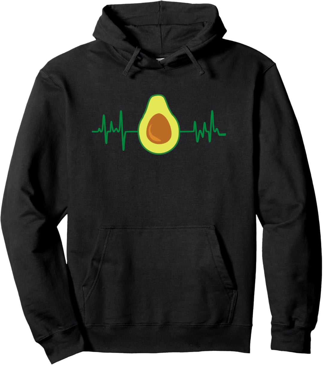 Avocado Heartbeat Avocado Lover Love Cute Avocado Design Pullover Hoodie