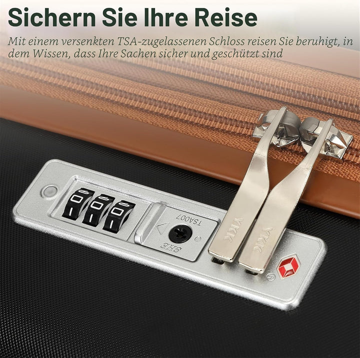 KONO Koffer Trolley Handgepäck Koffer Hartschalenkoffer aus ABS+PC leicht Reisekoffer mit 4 Rollen T