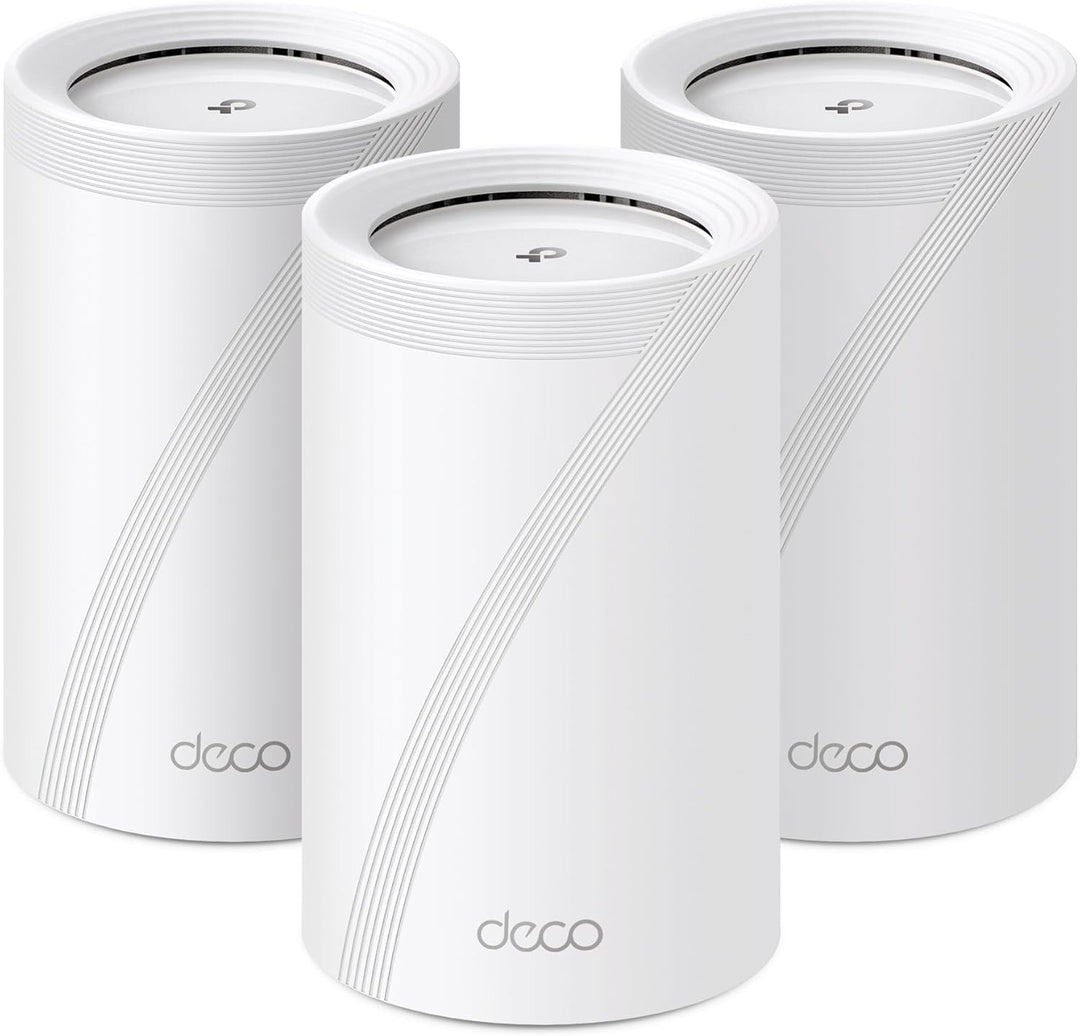 TP-Link Deco BE65 Wi-Fi 7 Mesh WLAN Set(3 Pack), Tri-Band 5760 Mbit/s (6 GHz) + 2880 Mbit/s (5 GHz)