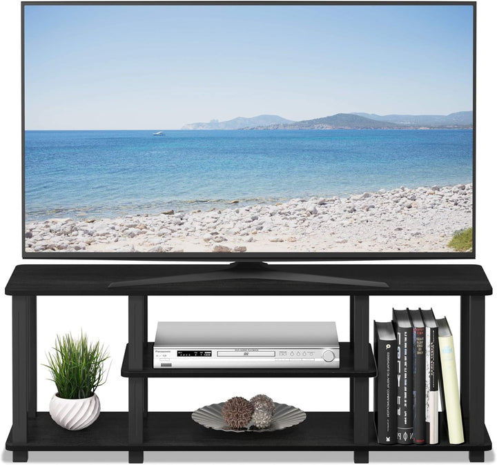 Furinno Entertainment/TV-Regal mit unterschiedlichen Ablageflächen, Americano/Schwarz, 29.72 x 111.2
