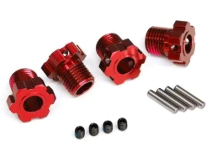 TRAXXAS Wheel hubs, splined, 17mm red-Anodized (4)/ 4x5 GS (4), 3x14 (TRX8654R)
